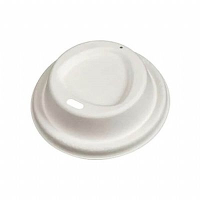 Καπάκι πιπίλα για ποτήρι 8oz - Λευκό (από Ζαχαροκάλαμο) 50τμχ